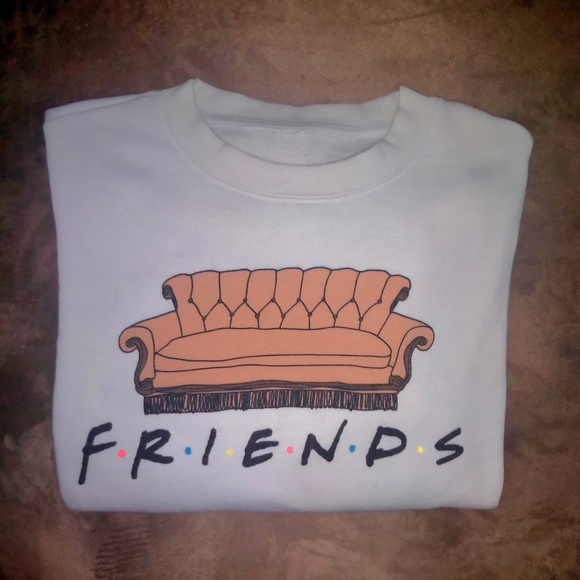 Women's White FRIENDS Sweatshirt – Large - Picture 2 of 3